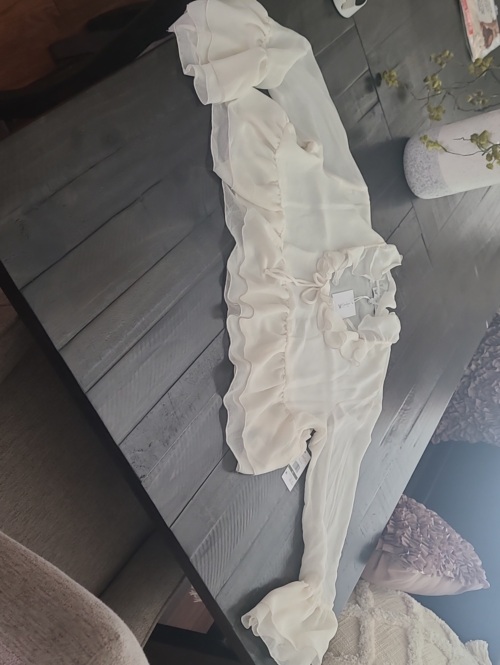 Jessica Simpson Ivory Ruffle Blouse